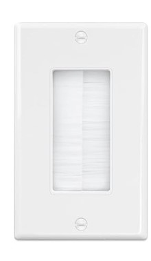 PLACA PASA CABLES TIPO CEPILLO BLANCA