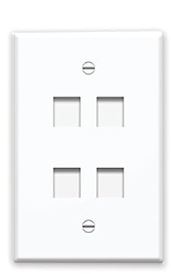 PLACA DE PARED KEYSTONE DE 4 PUERTOS