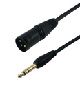 CABLE BALANCEADOR XLR MACHO DE 3 PINES A MACHO TRS DE 1/4 DE 1 METRO 