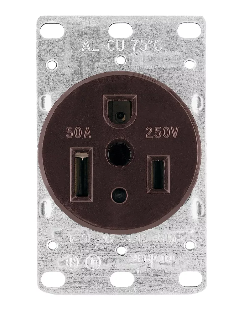 RECEPTACULO DE ALIMENTACION DE 2 POLOS Y 3 CABLES DE 50 AMP 