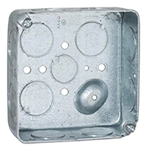 CAJA CUADRADA DE 4" X 1 1/2 DE PROFUNDIDAD PARA TUBO DE 3/4 191