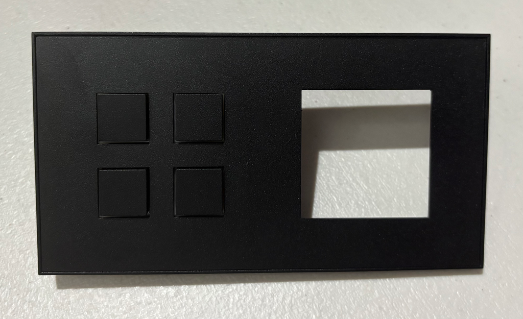 BOTONERA DE 4 BOTONES + PLACA PARA CONTACTO EUROPEA TEXTURED BLACK