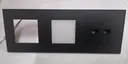 [EXTRA-02034] PLACA PARA CONTACTO + LUMINARIA + DOBLE UTP CATEGORIA 6 EUROPEA TEXTURED BLACK