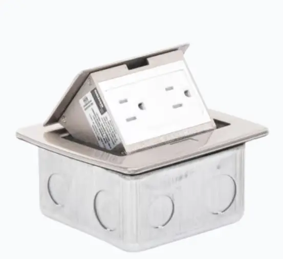 CAJA DE PISO CON 2 CONTACTOS ELECTRICOS PARA EXTERIOR