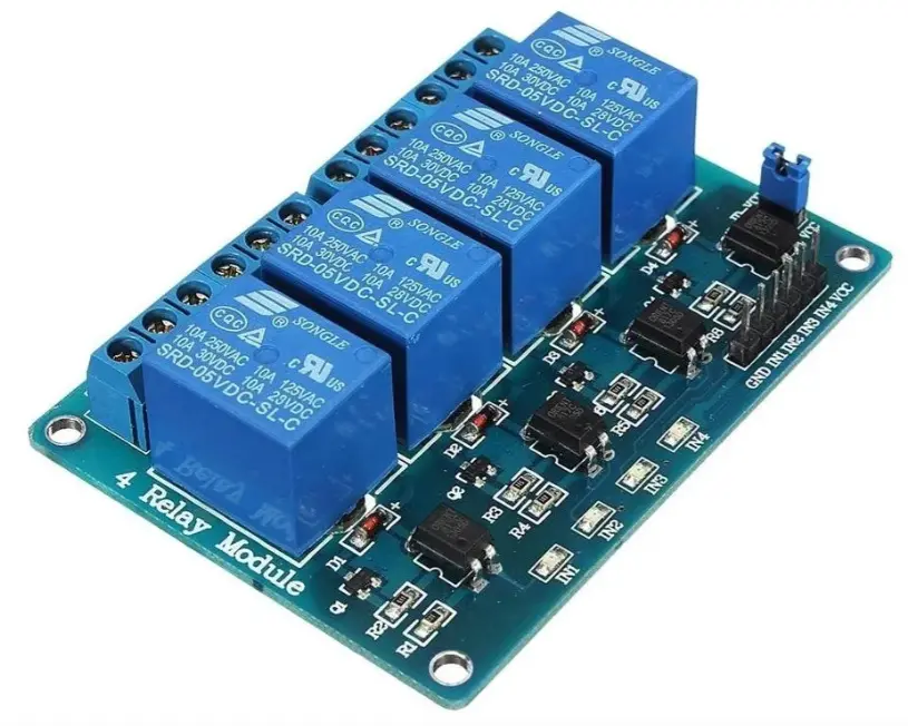 MODULO RELEVADOR DE 4 CANALES DE 5V