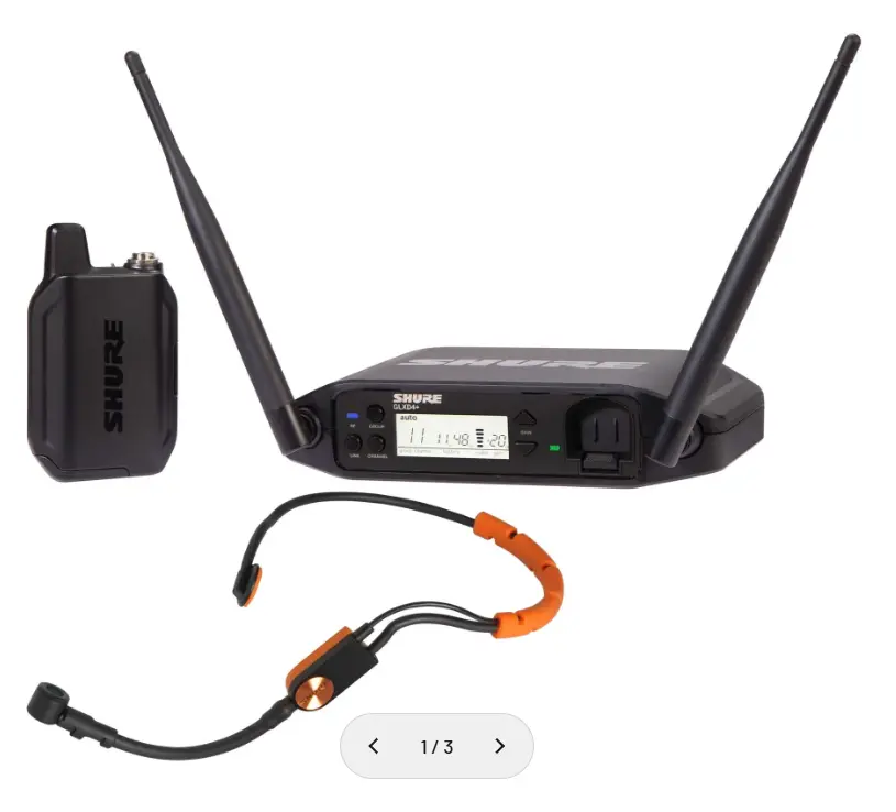 KIT DE MICROFONO DE DIADEMA TIPO FITNESS CON RECEPTOR Y TRANSMISOR