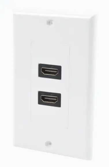 PLACA DE PARED CON 2 PUERTOS HDMI HEMBRA A HEMBRA