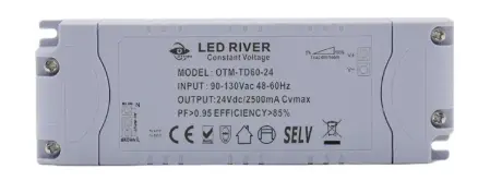 DRIVER DE LED ATENUABLE TRIAC 60W AC 24V DC PARA TIRA DE LED