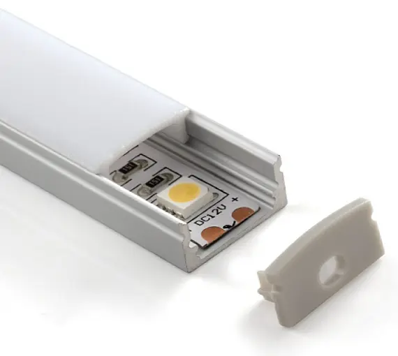 PERFIL PARA TIRA LED DE SOBREPONER RECTO EN U