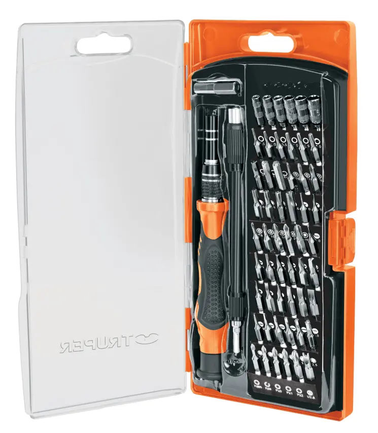 JUEGO O KIT DE 57 DESATORNILLADORES Y ATORNILLADORES DE PRECISION