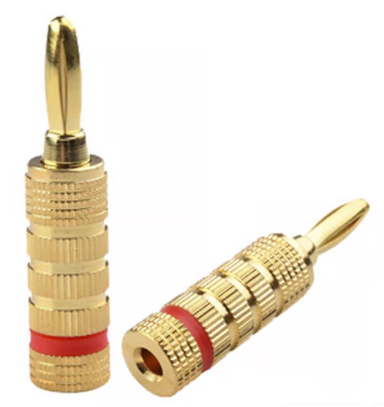 CONECTOR BANANA TIPO TORNILLO PARA BOCINAS ROJO