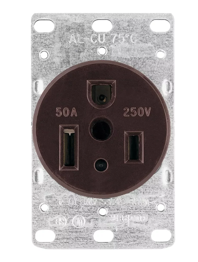 [EXTRA-02890] RECEPTACULO DE ALIMENTACION DE 2 POLOS Y 3 CABLES DE 50 AMP 