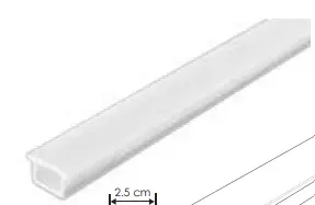 [EXTRA-03511] MICA DIFUSA RECTANGULAR CERRADA PARA PERFIL ILUPA3030 DE 3 METROS